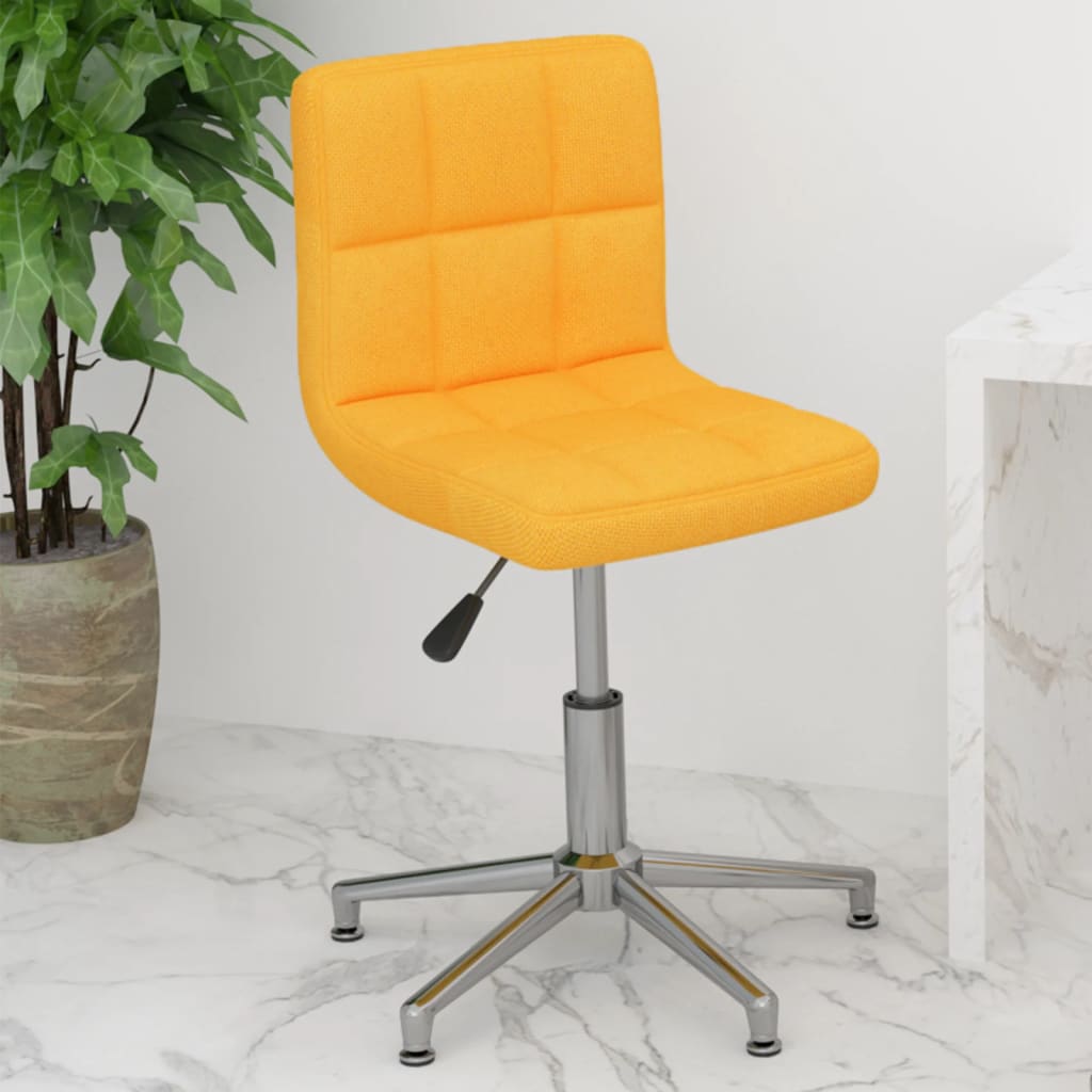 vidaXL Otočná kancelárska stolička horčicovo-žltá látková
