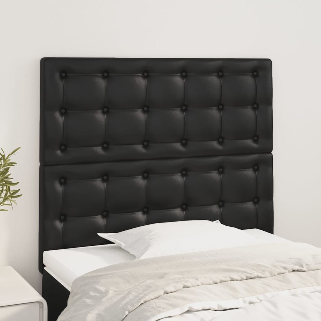 vidaXL Čelá postele 2 ks čierne 80x5x78/88 cm umelá koža