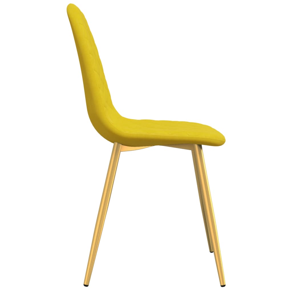 vidaXL Jedálenské stoličky 4 ks horčicovo-žlté zamatové