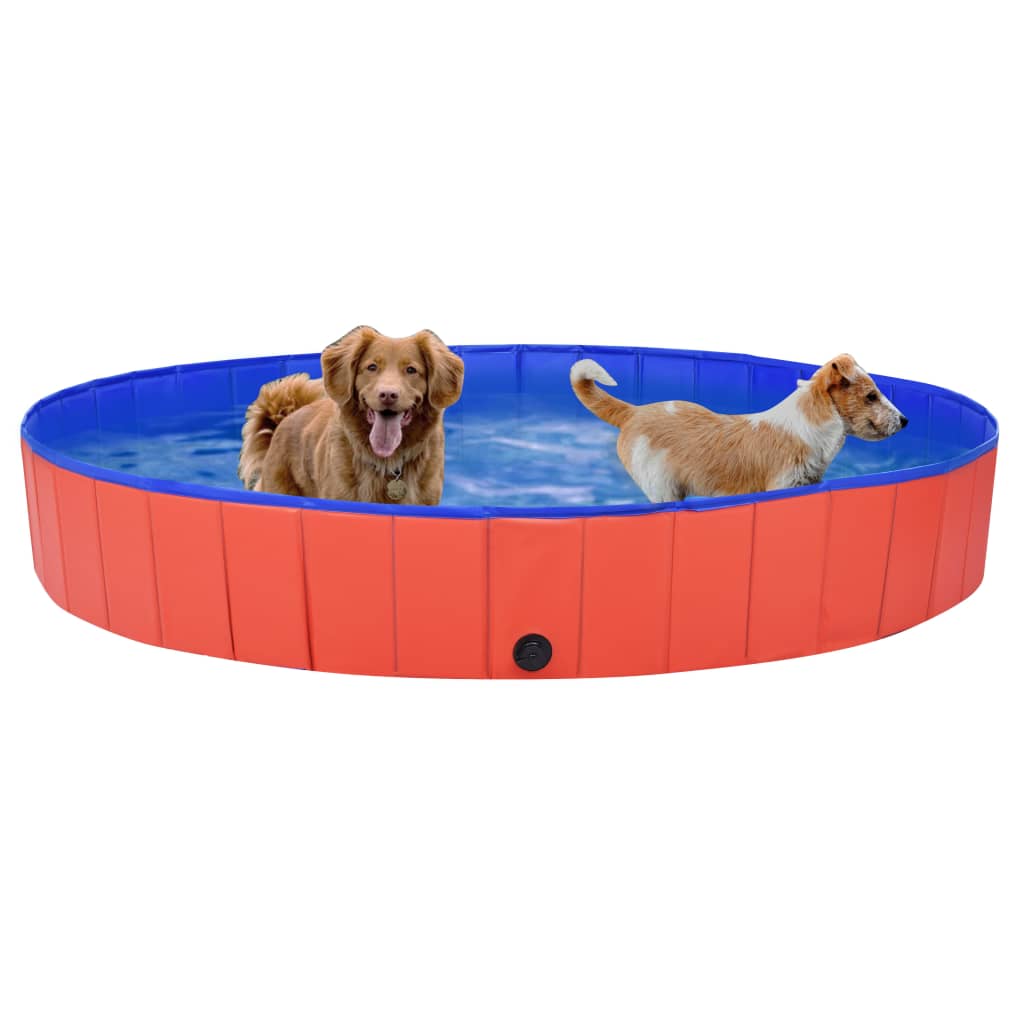 vidaXL Skladací bazén pre psov červený 200x30 cm PVC