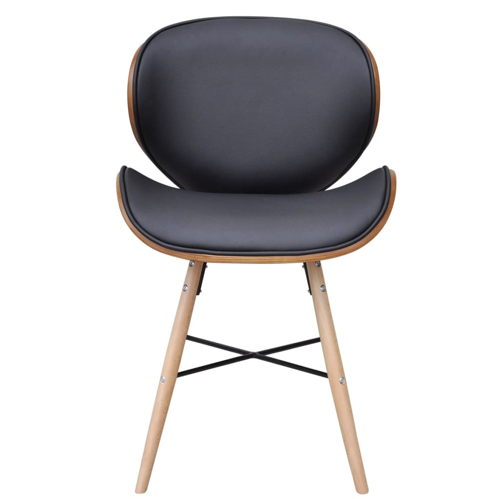 vidaXL Jedálenské stoličky 4 ks, ohýbané drevo a umelá koža