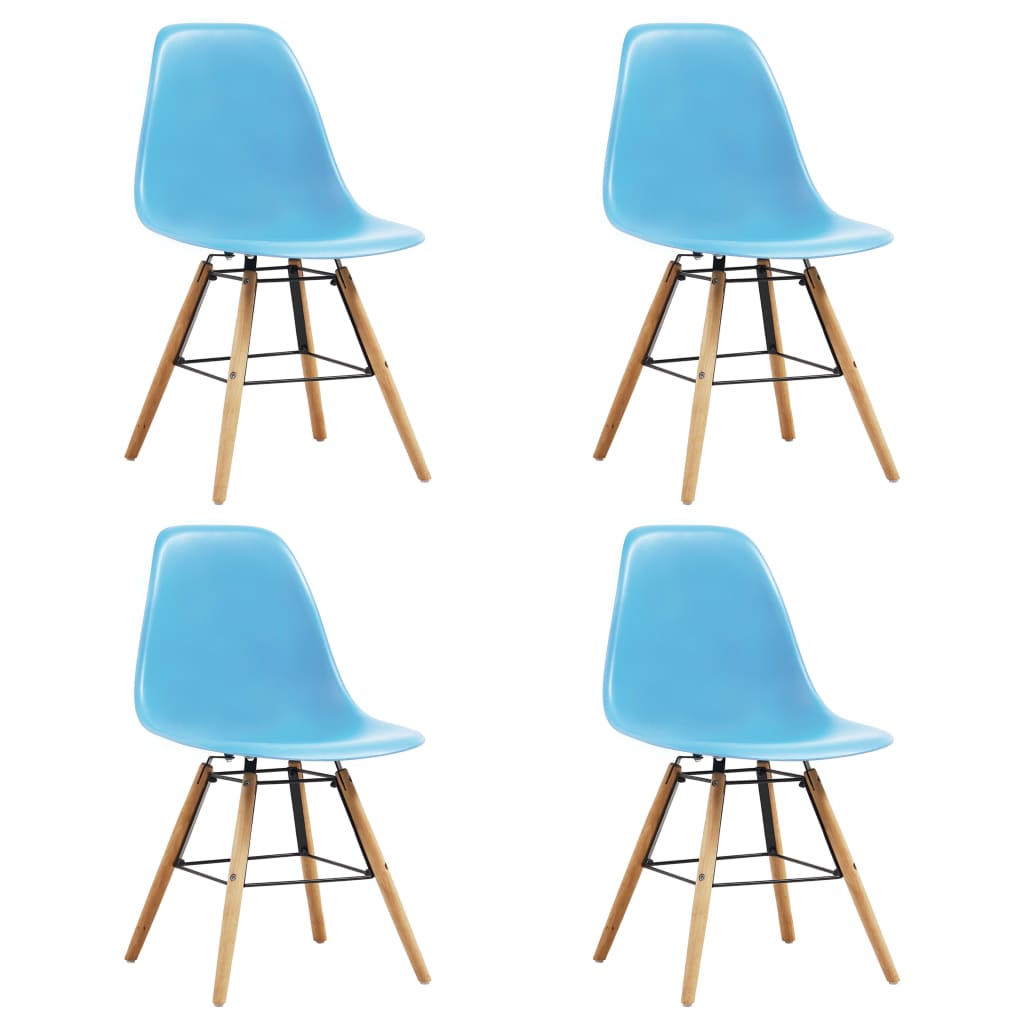 vidaXL Jedálenské stoličky 4 ks, modré, plast