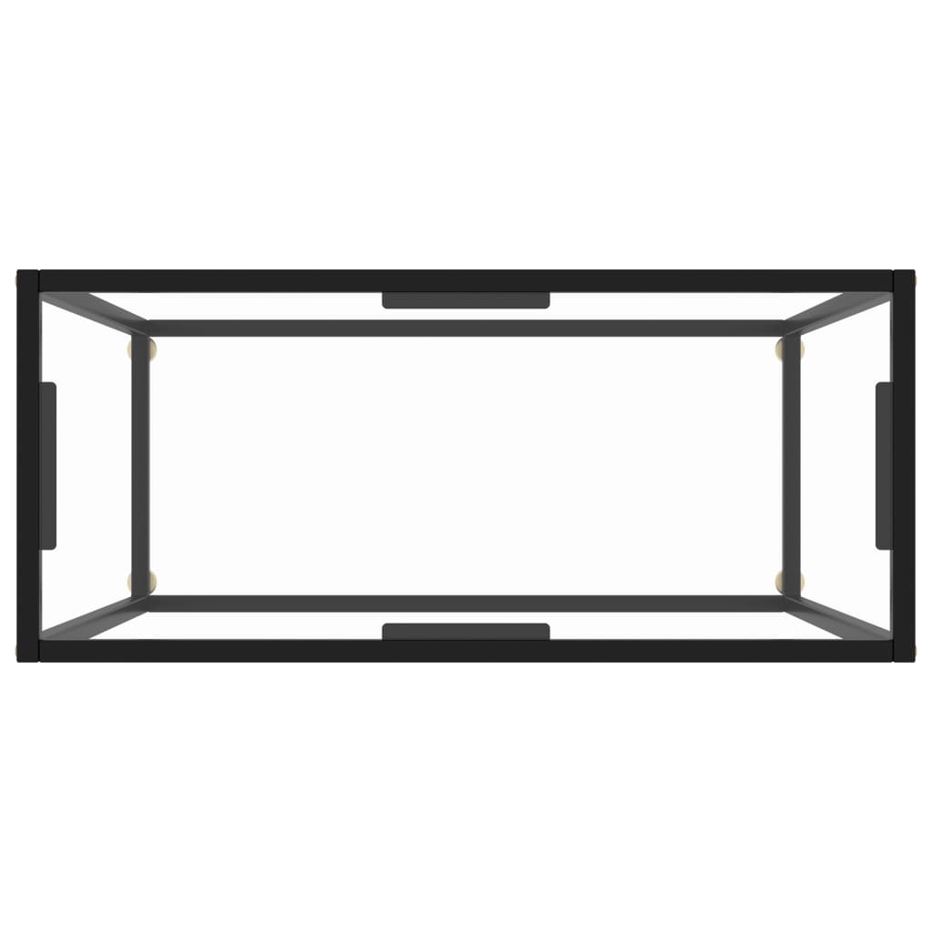 vidaXL Konzolový stolík priehľadný 80x35x75 cm tvrdené sklo