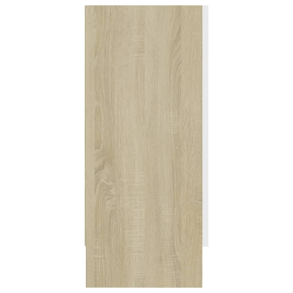 vidaXL Komoda, biela a dub sonoma 120x30,5x70 cm, kompozitné drevo