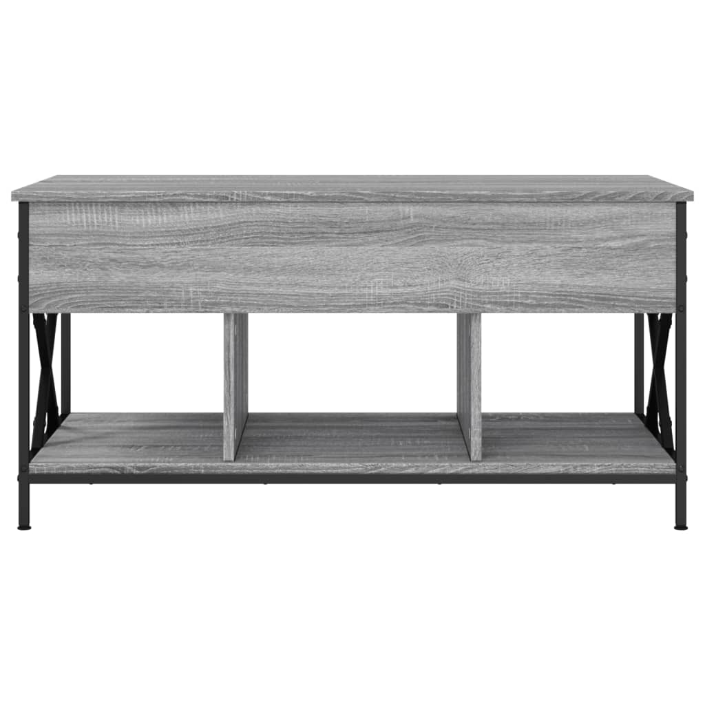 vidaXL Konferenčný stolík sivý sonoma 100x55x50 cm kompoz. drevo a kov