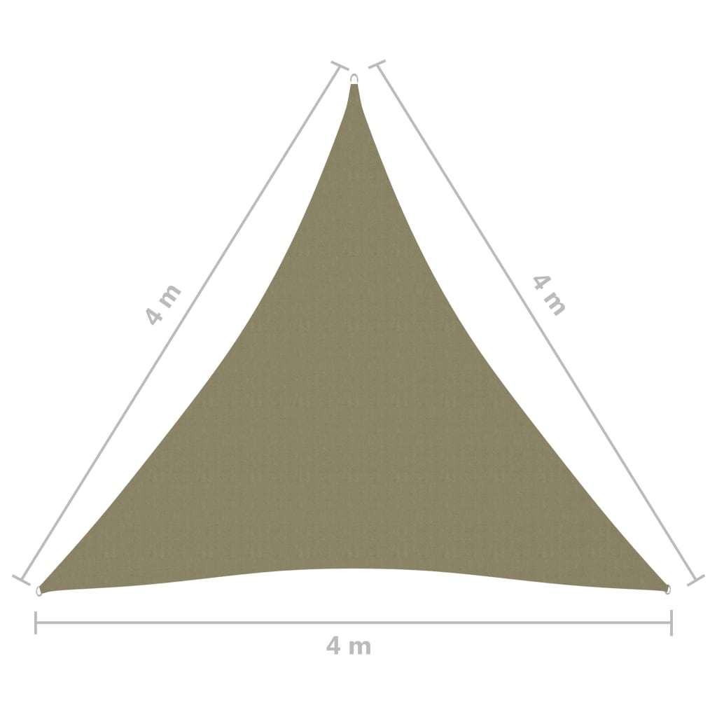 vidaXL Tieniaca plachta oxfordská látka trojuholníková 4x4x4 m béžová