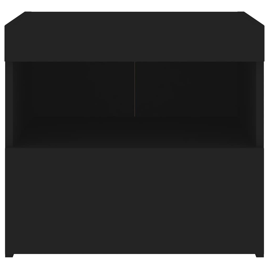 vidaXL Nočný stolík s LED svetlami čierny 50x40x45 cm