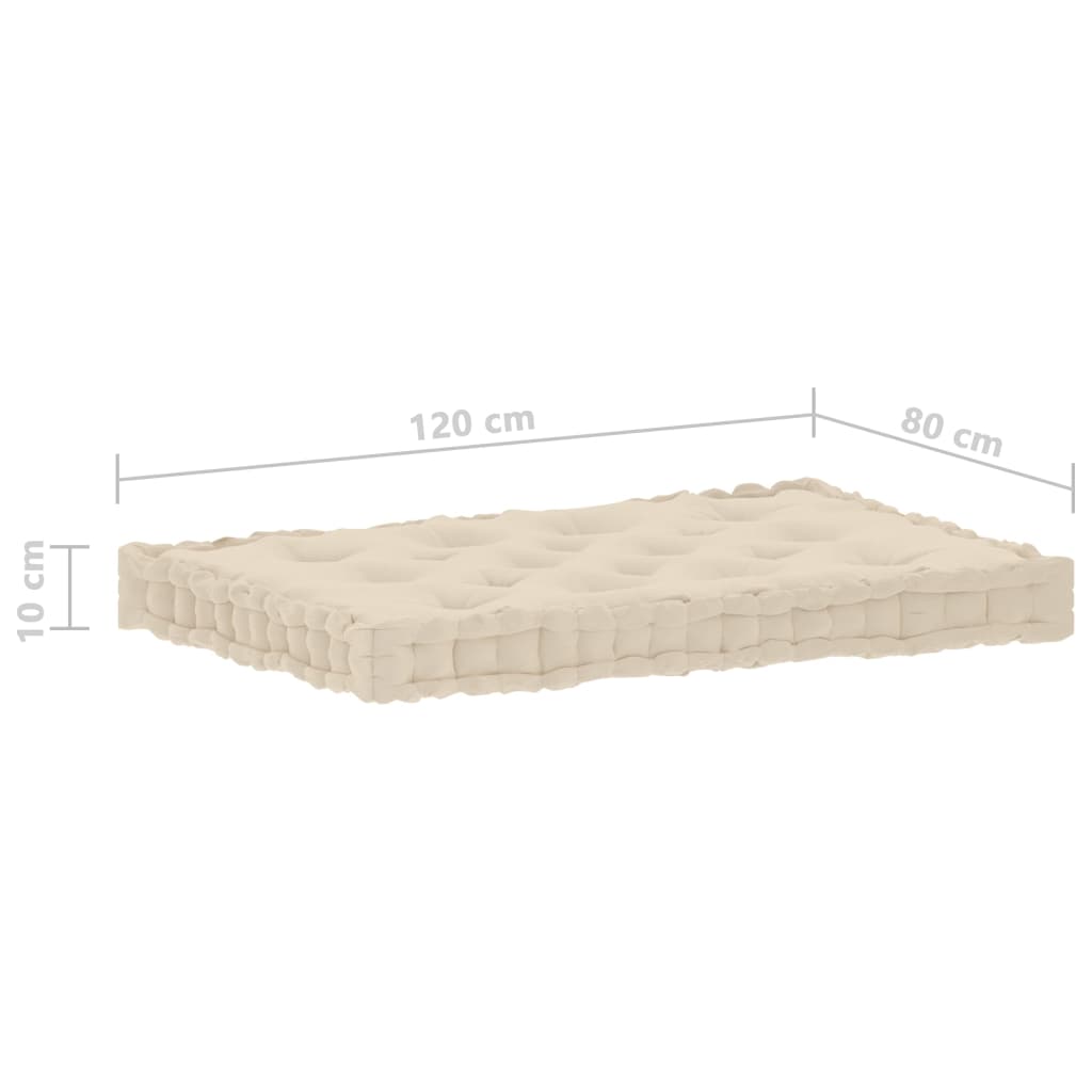 vidaXL Podlahové podložky na paletový nábytok 7 ks béžové bavlna