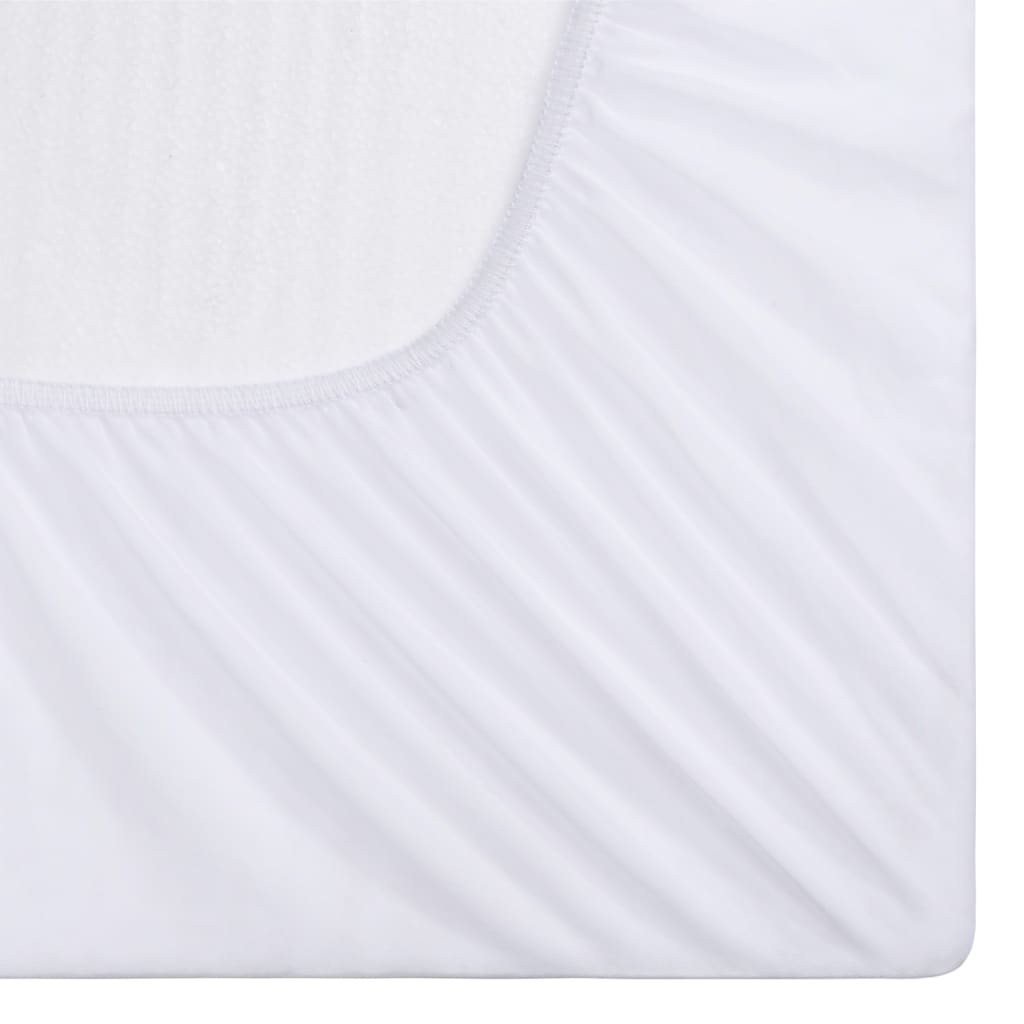 vidaXL Napínacie vodeodolné prestieradlá 2 ks bavlna 180x200 cm biele