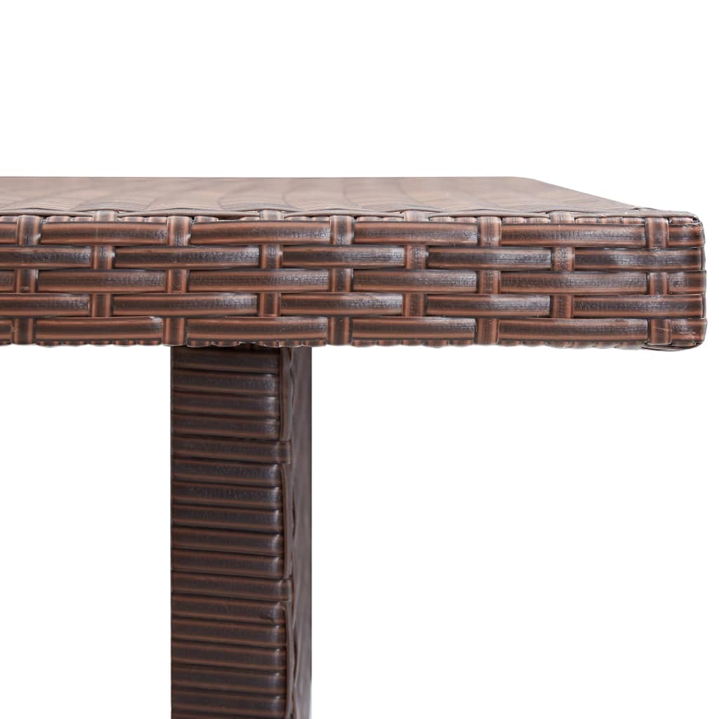 vidaXL Záhradný stôl, hnedý 110x60x67 cm, polyratan