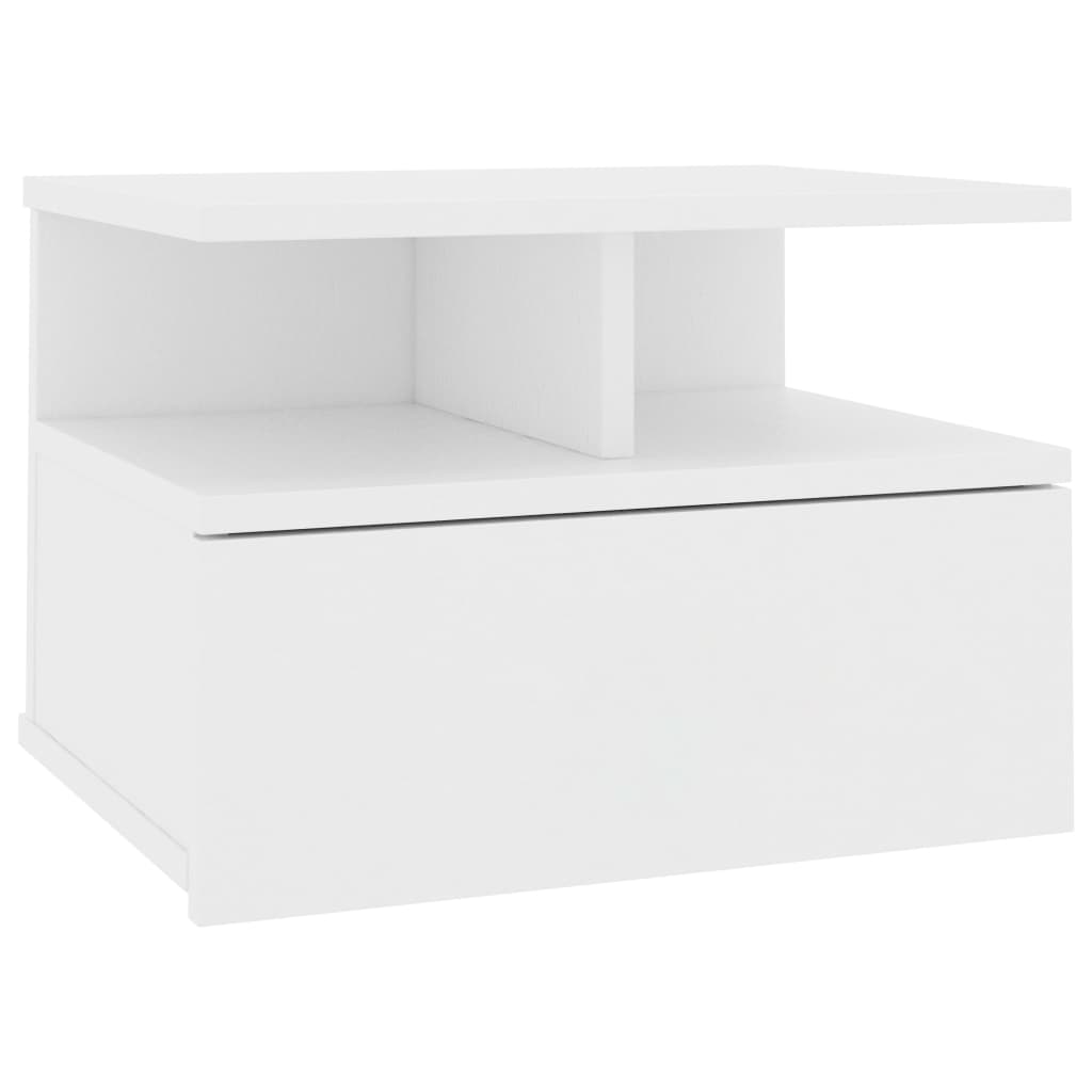 vidaXL Nástenný nočný stolík, biely 40x31x27 cm, kompozitné drevo
