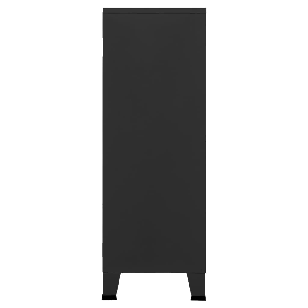 vidaXL Industriálna úložná skrinka, čierna 75x40x115 cm, kov