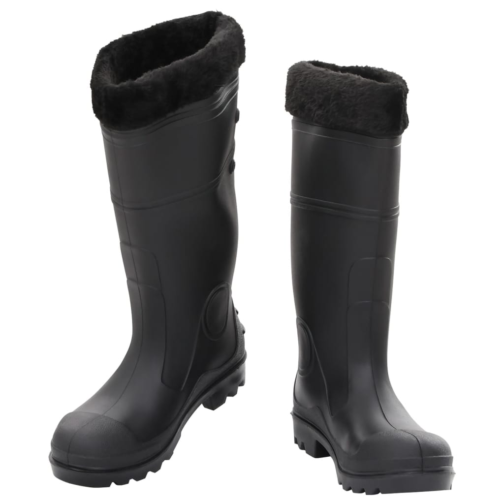 vidaXL Topánky do dažďa s vyberateľnými ponožkami čierne veľk. 39 PVC