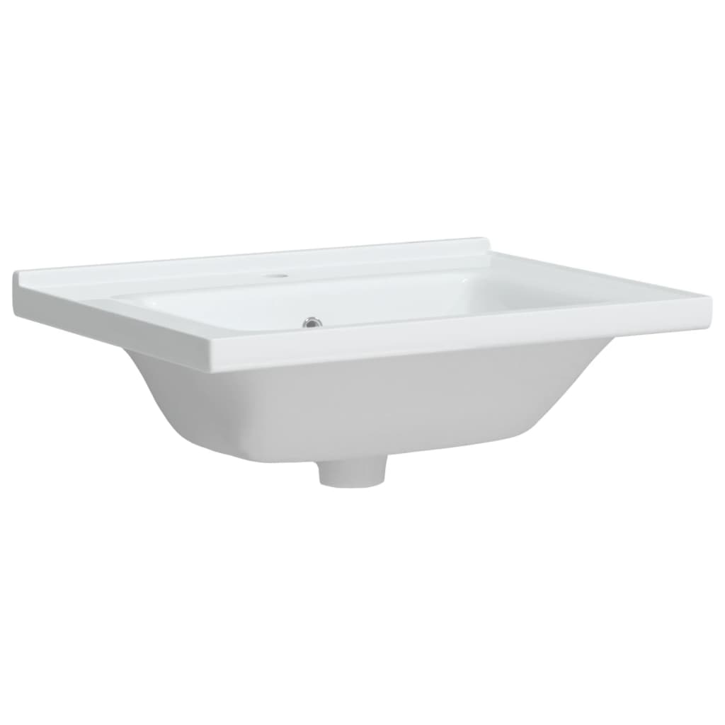 vidaXL Kúpeľňové umývadlo biele 61x48x19,5 cm obdĺžnikové keramické