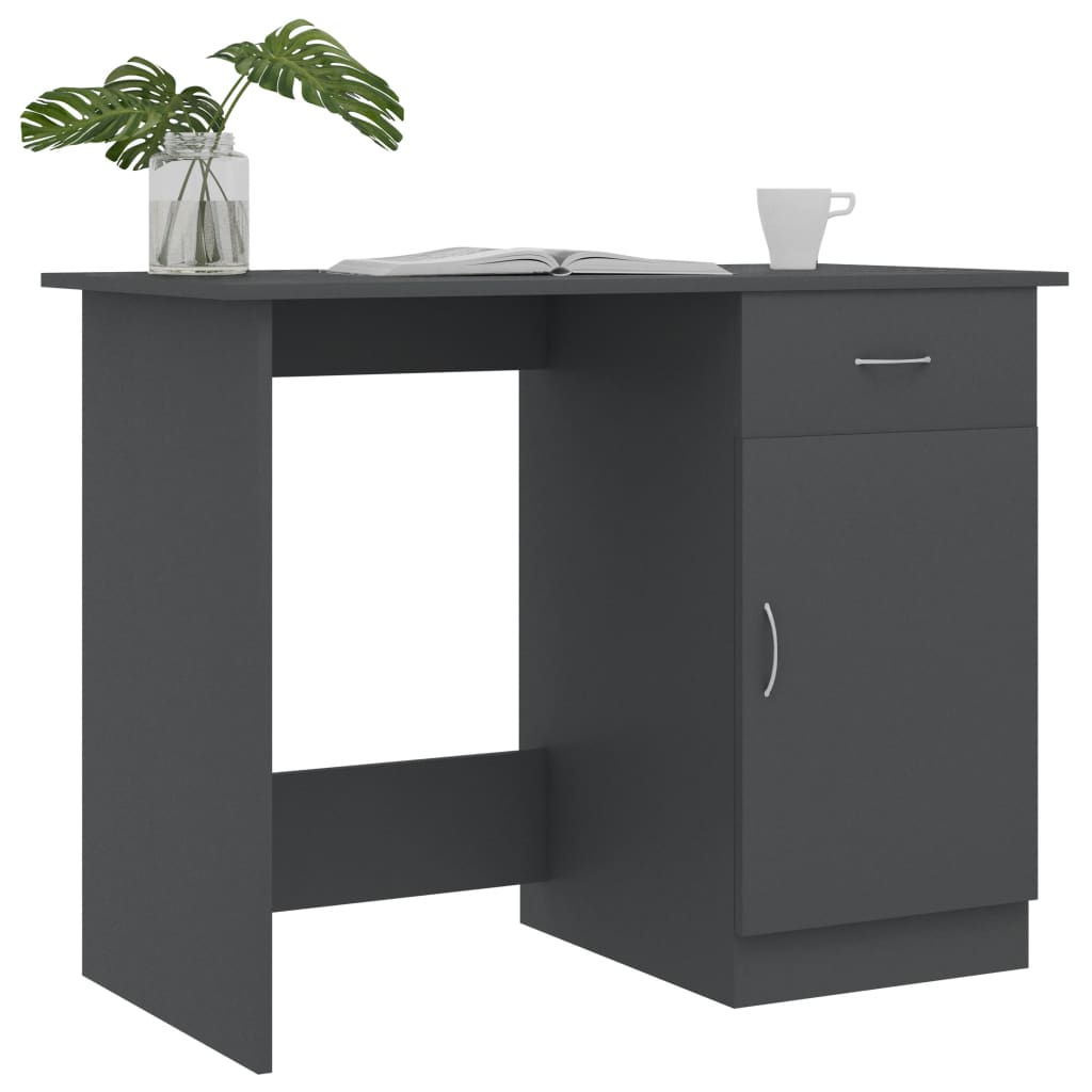 vidaXL Písací stôl, sivý 100x50x76 cm, drevotrieska