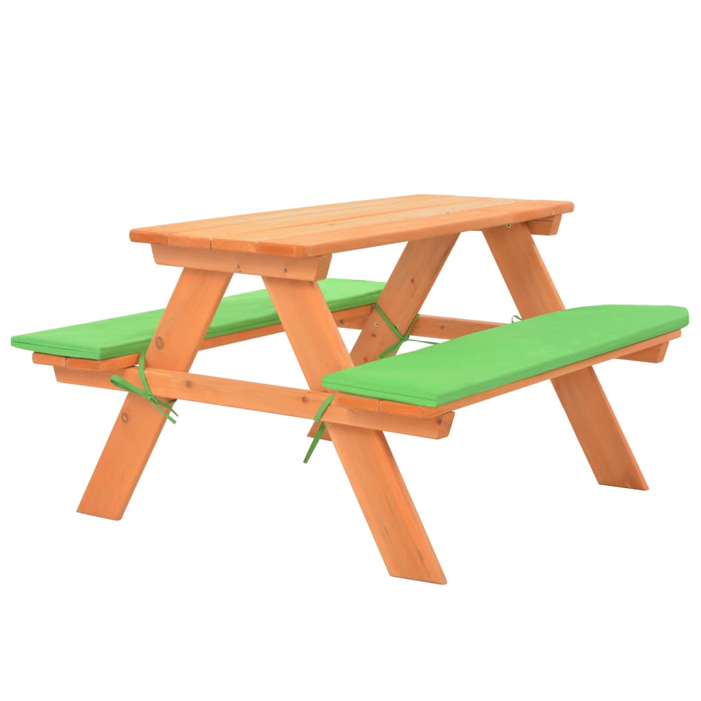 vidaXL Detský piknikový stôl s lavicami 89x79x50 cm masívne jedľové drevo