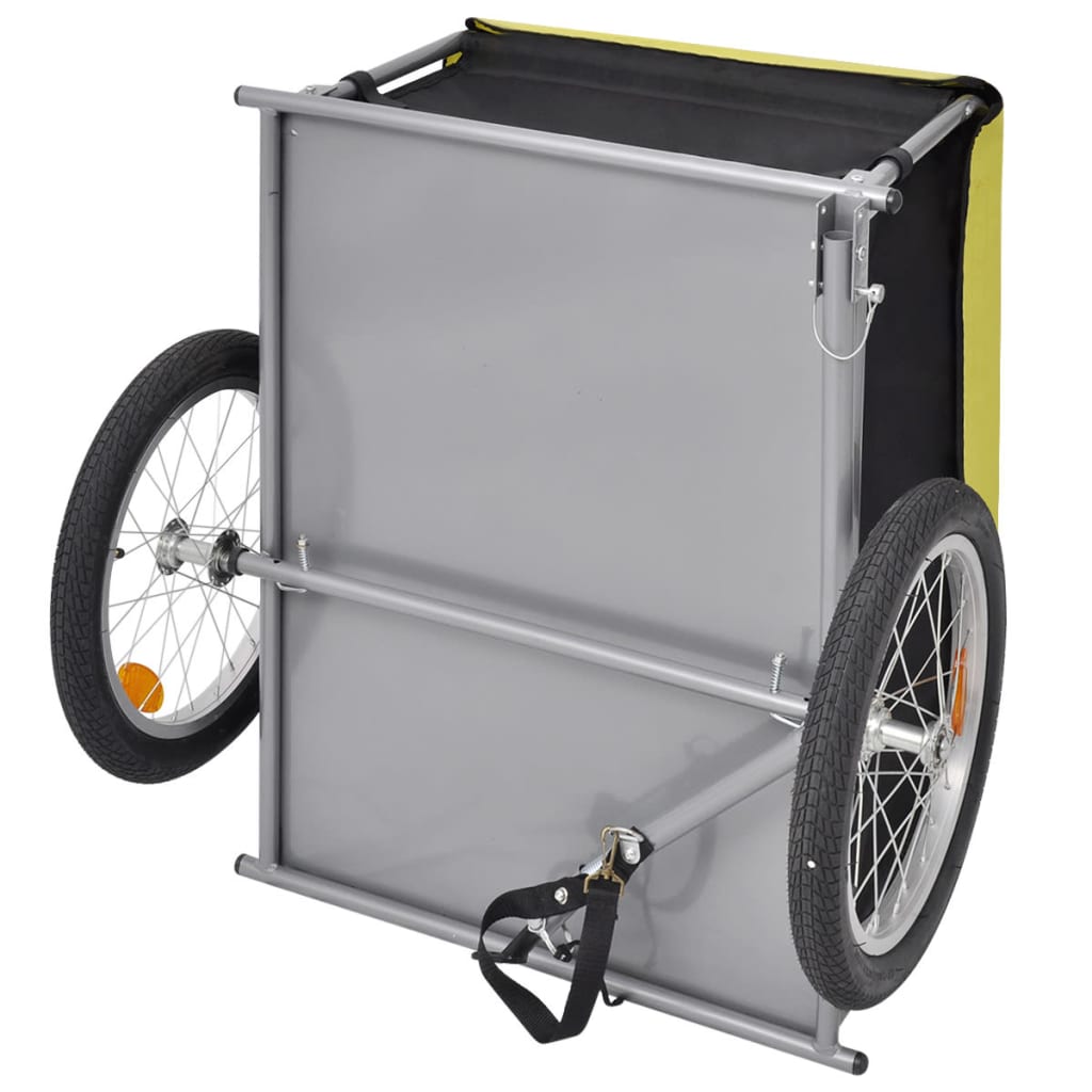 vidaXL Nákladný vozík za bicykel, čierna a žltá 65 kg