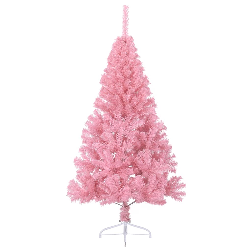 vidaXL Umelý vianočný polovičný stromček s podstavcom ružový 150cm PVC