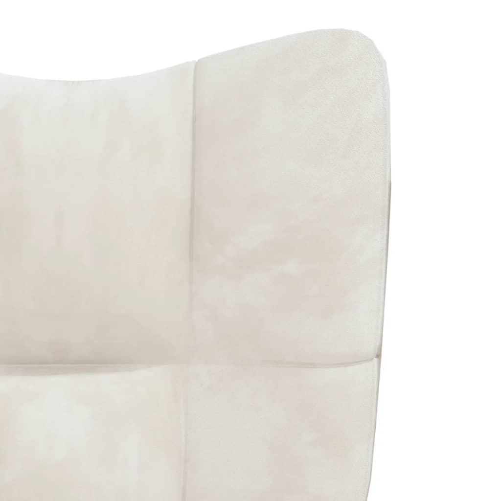 vidaXL Relaxačné kreslo s podnožkou krémovo-biele zamat