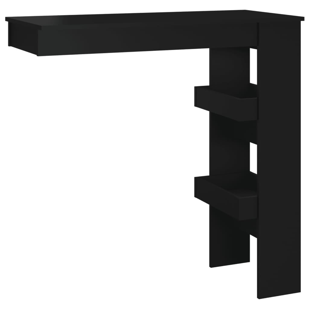 vidaXL Nástenný barový stôl čierny 102x45x103,5cm spracované drevo