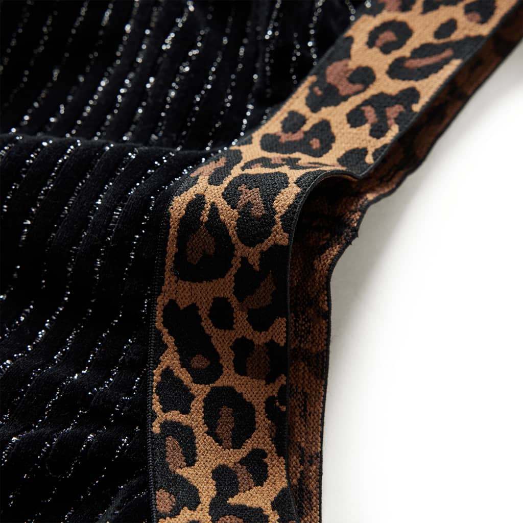 Detská sukňa s leopardím pásom čierna 92