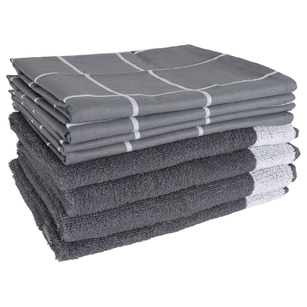 vidaXL 12-dielna súprava uterákov sivá bavlna