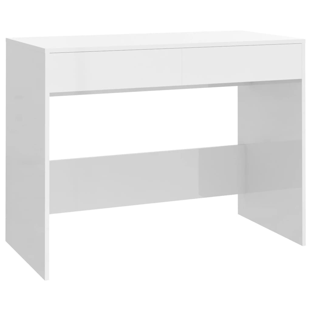 vidaXL Stôl lesklý biely 101x50x76,5 cm drevotrieska