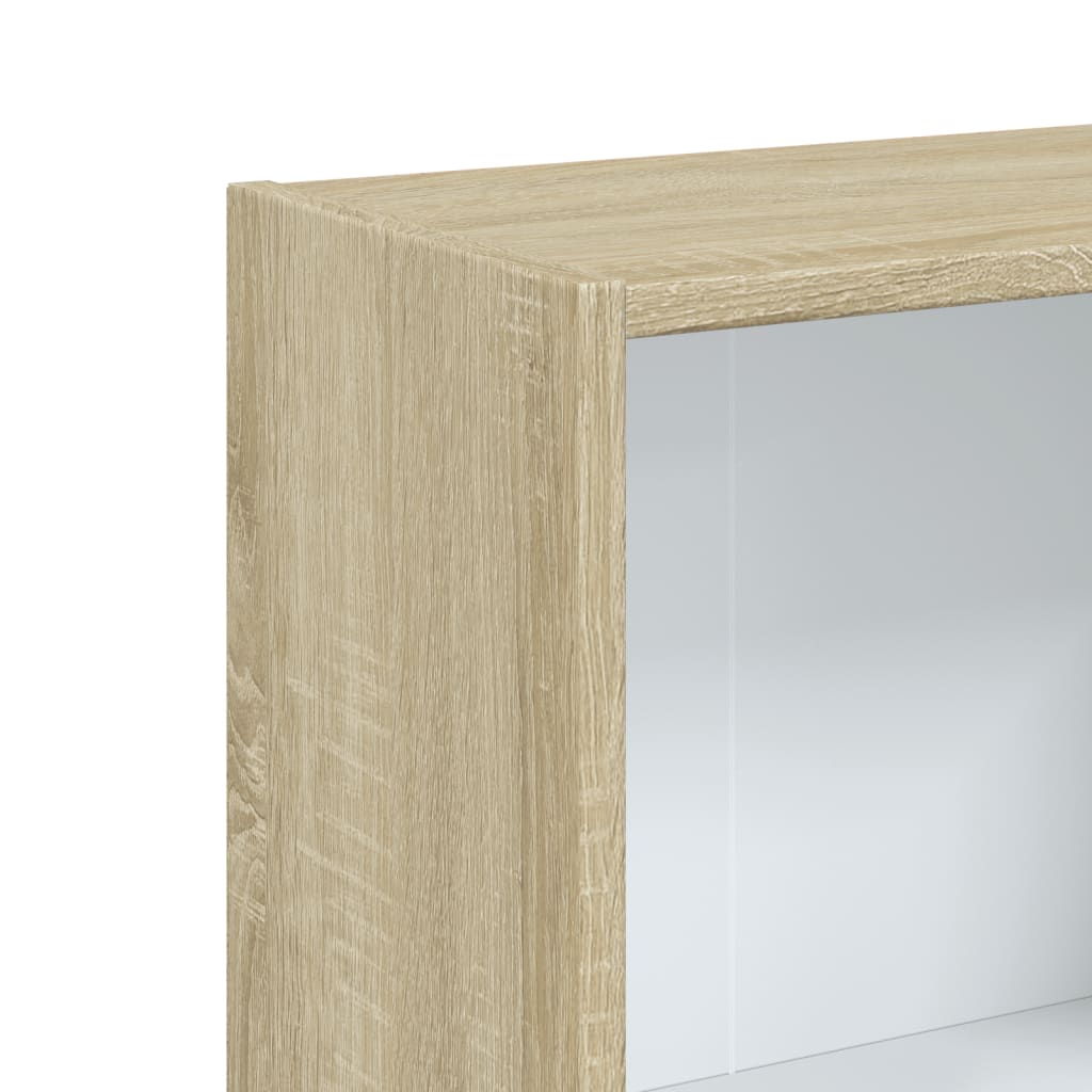 vidaXL Knižnica, 3 police, biela+sonoma 40x24x108 cm, kompozitné drevo