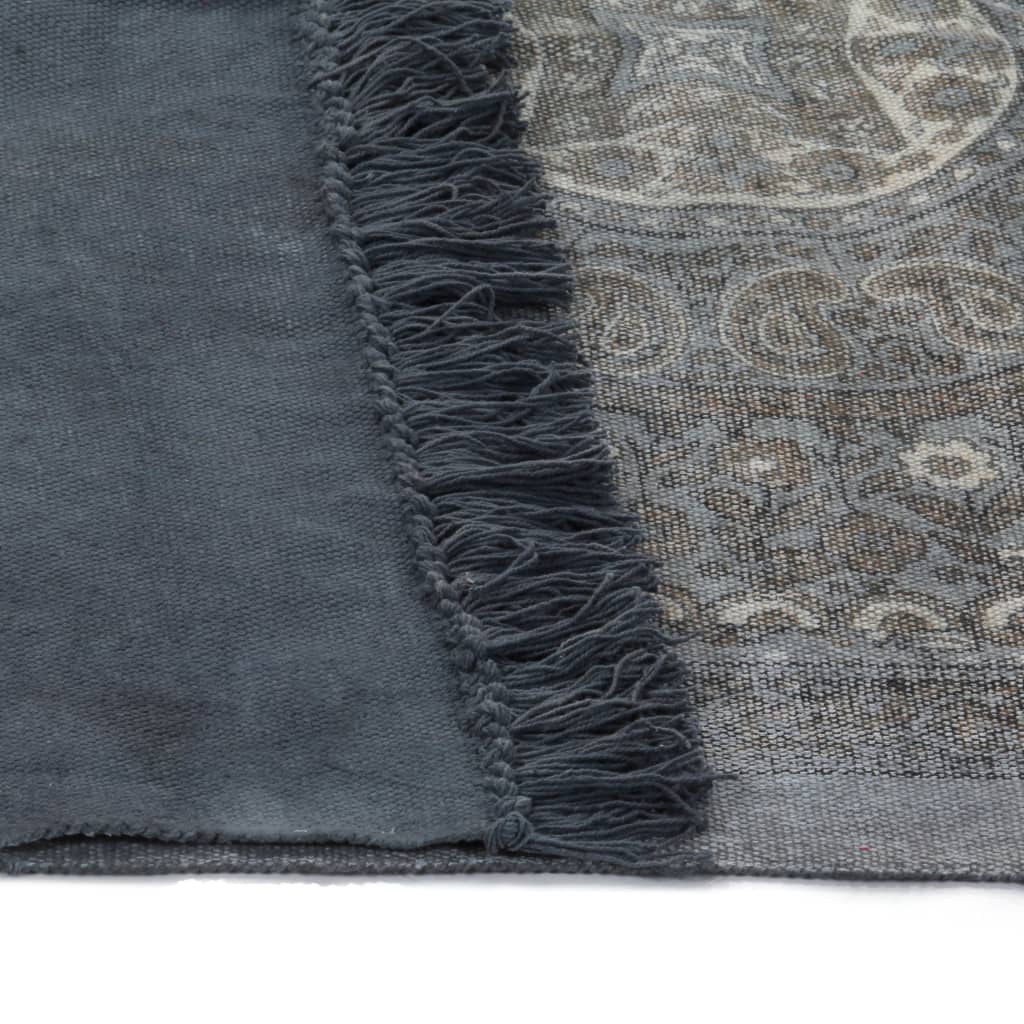 vidaXL Kilim bavlnený koberec so vzormi 160x230 cm sivý
