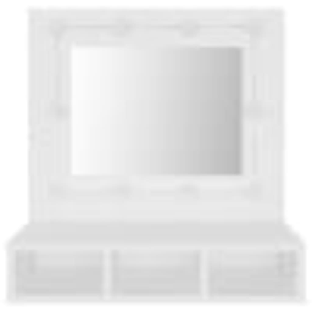 vidaXL Zrkadlová skrinka s LED biela 60x31,5x62 cm