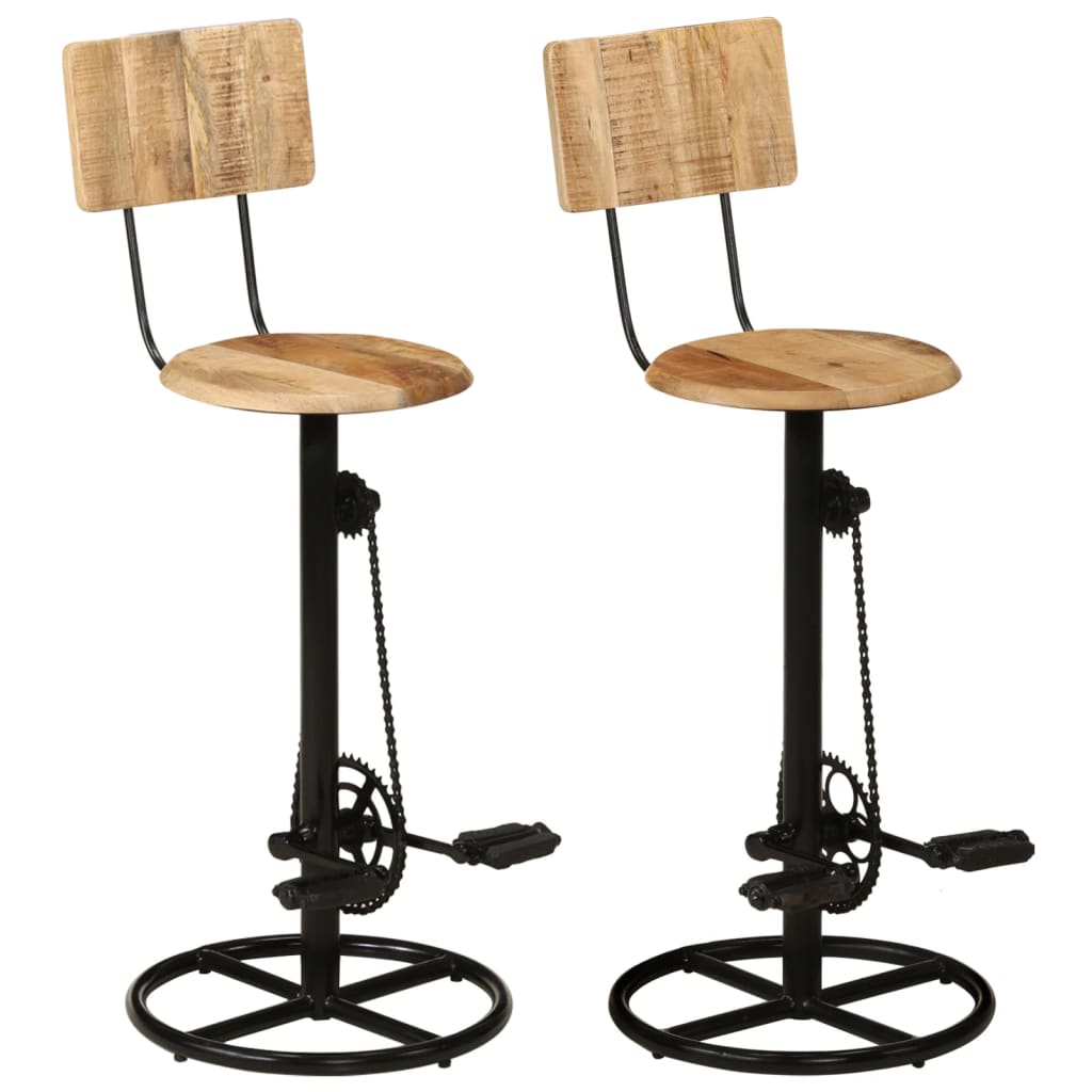 vidaXL Barové stoličky 2 ks mangovníkový masív