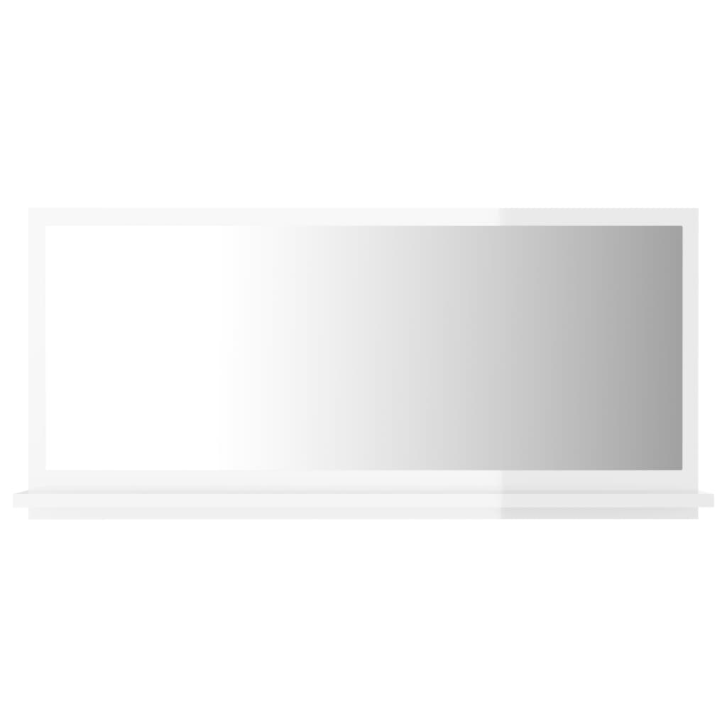 vidaXL Kúpeľňové zrkadlo, lesklé biele 80x10,5x37 cm, kompozitné drevo