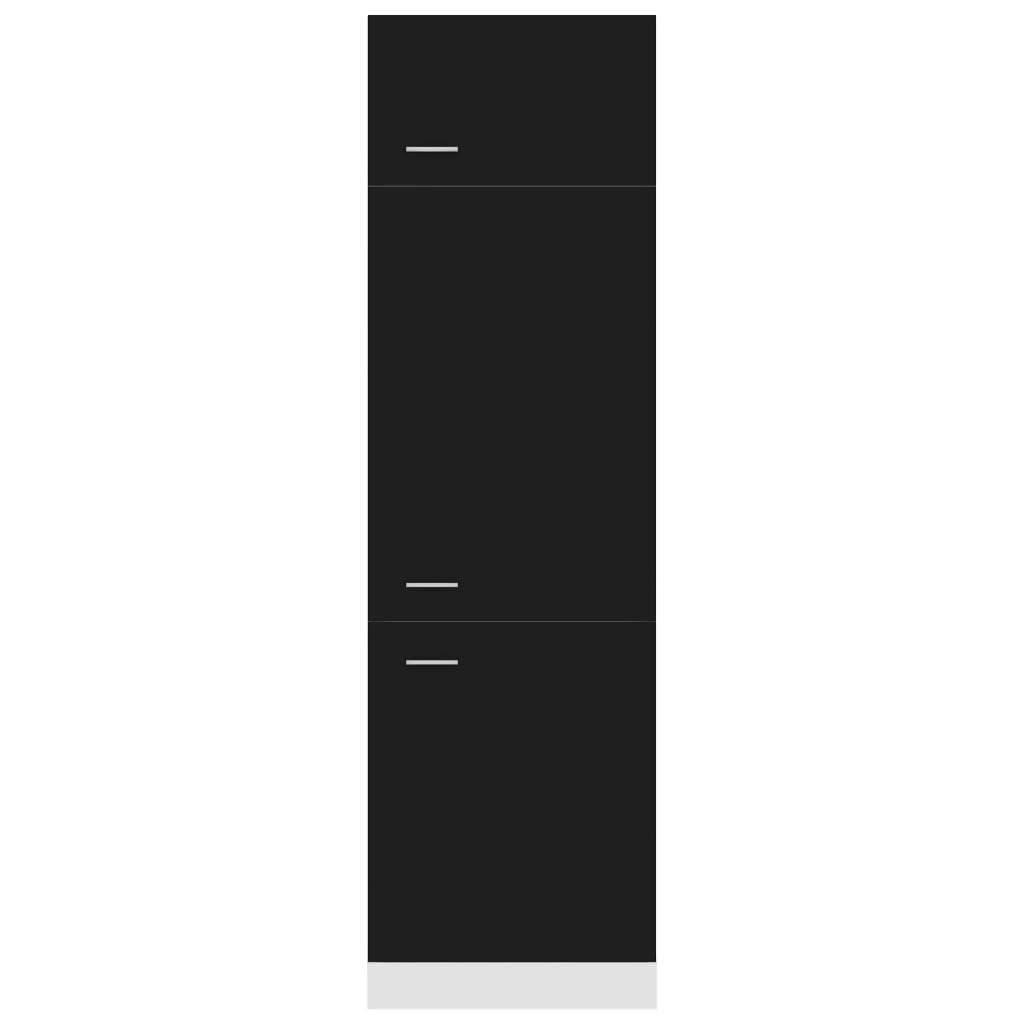 vidaXL Skrinka na chladničku, čierna 60x57x207 cm, kompozitné drevo