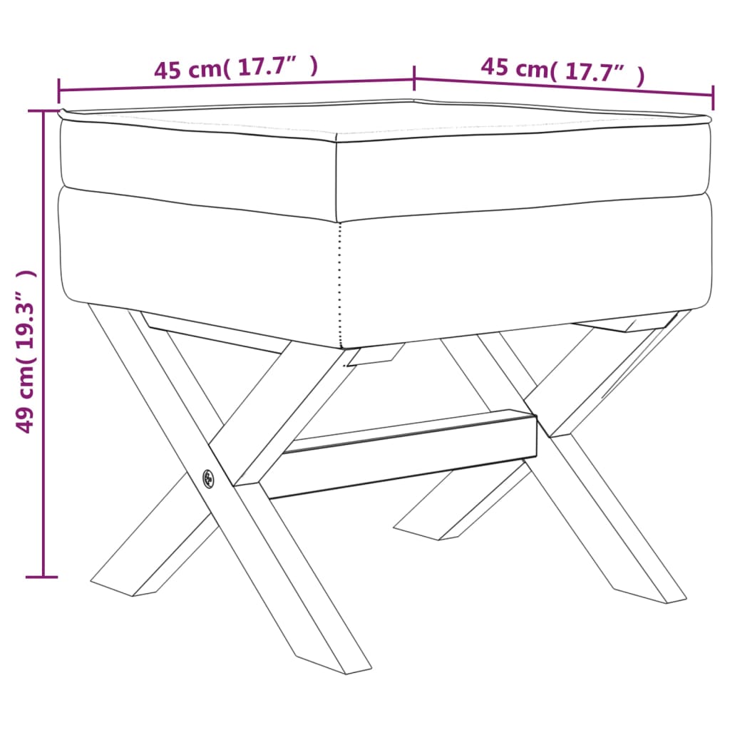 vidaXL Úložná taburetka, béžová 45x45x49 cm, ľan
