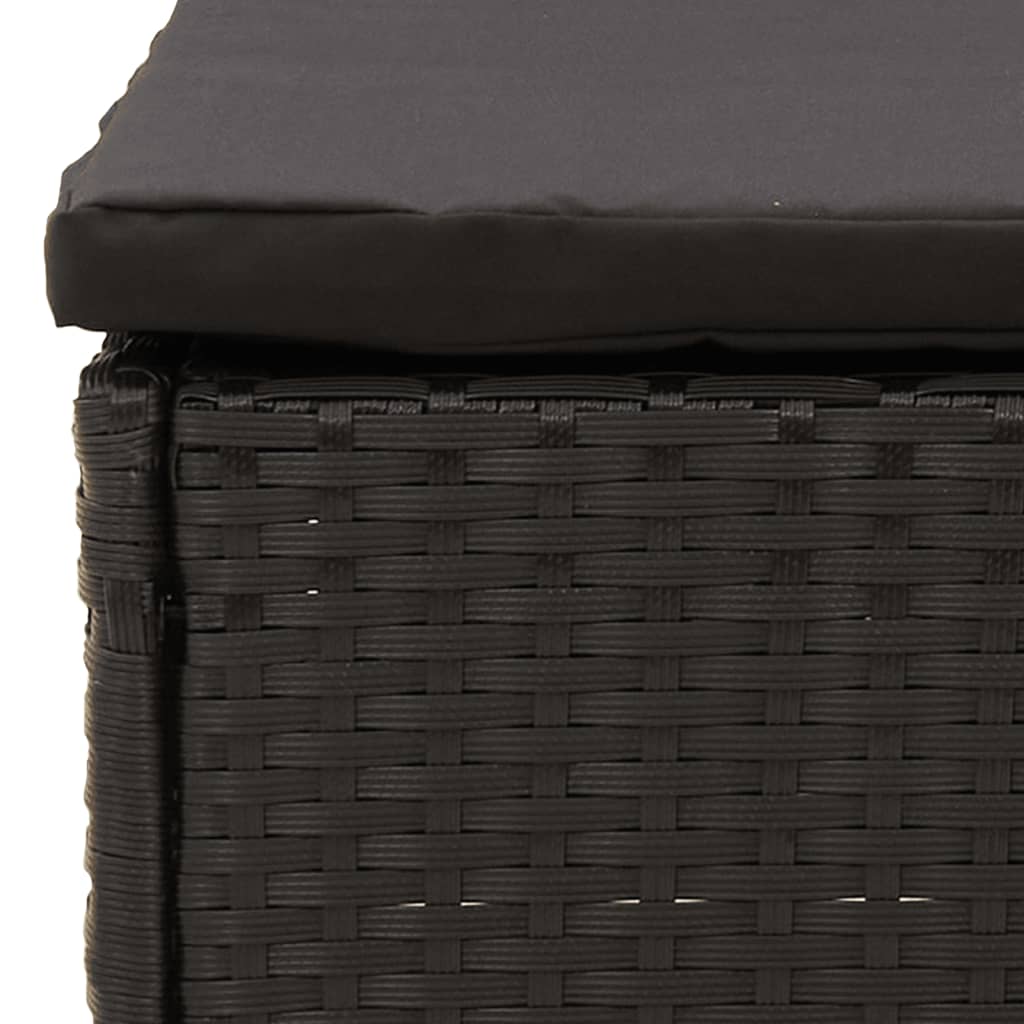 vidaXL Záhradné stredové pohovky s vankúšmi čierne polyratan