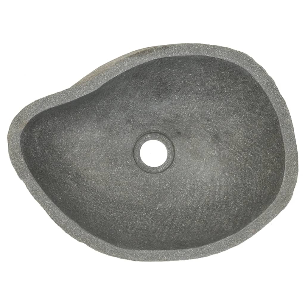 vidaXL Umývadlo, riečny kameň, oválne 37-46 cm