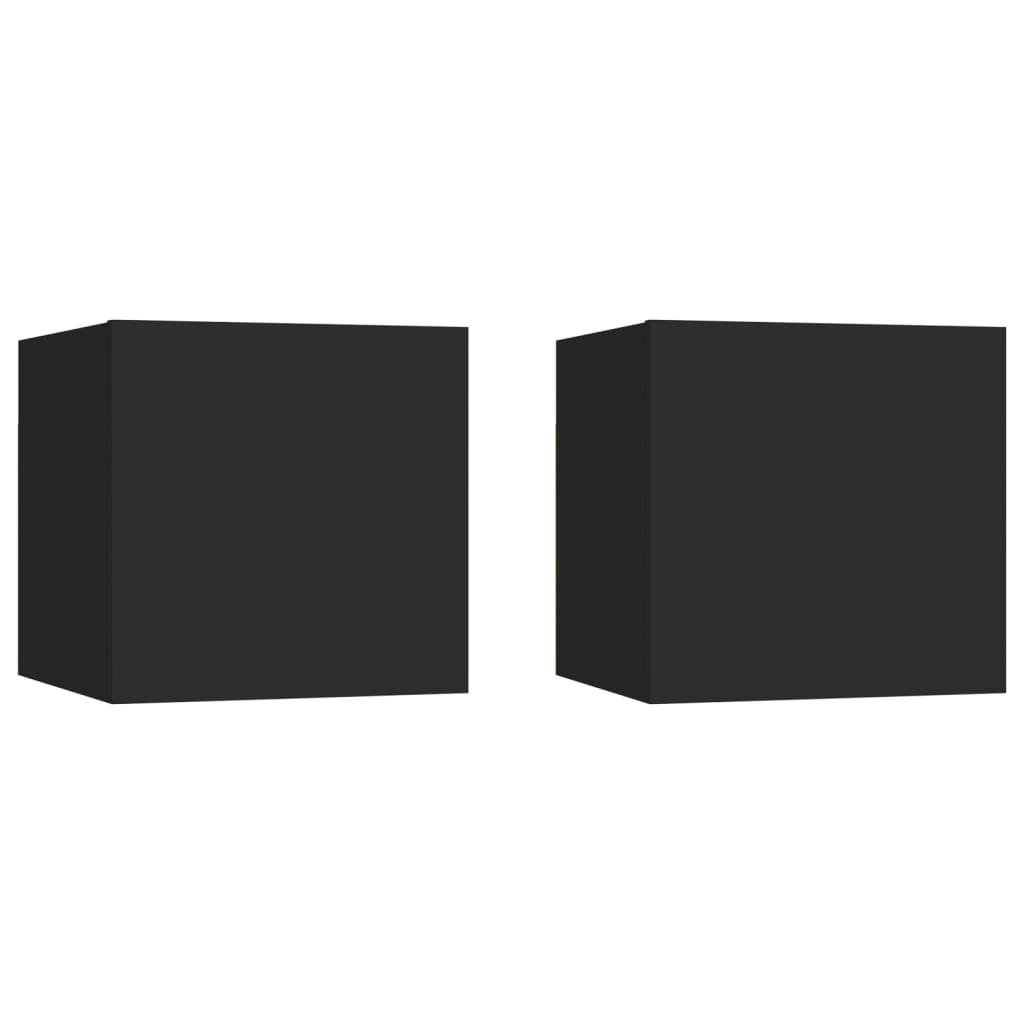 vidaXL Nástenné TV skrinky 2 ks čierne 30,5x30x30 cm