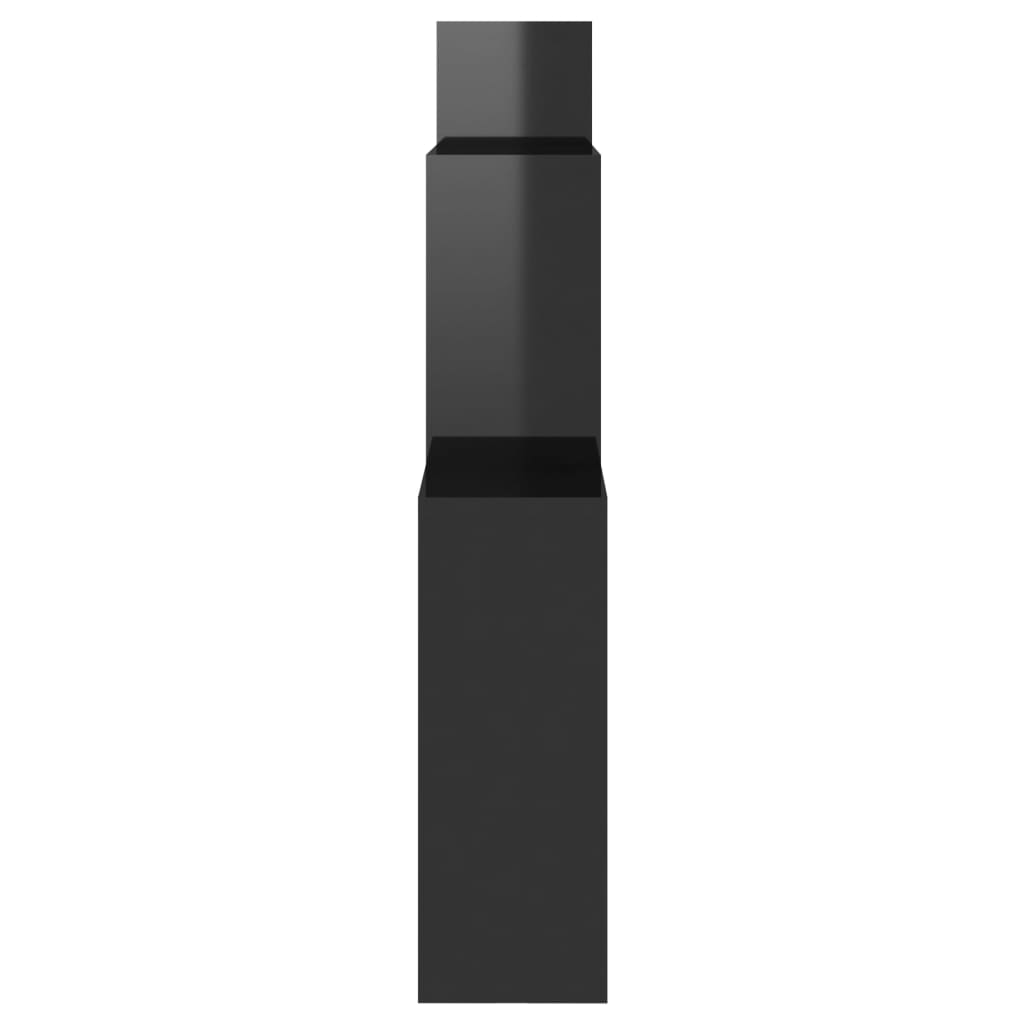 vidaXL Nástenná polica, kocka, lesklá čierna 80x15x78,5 cm
