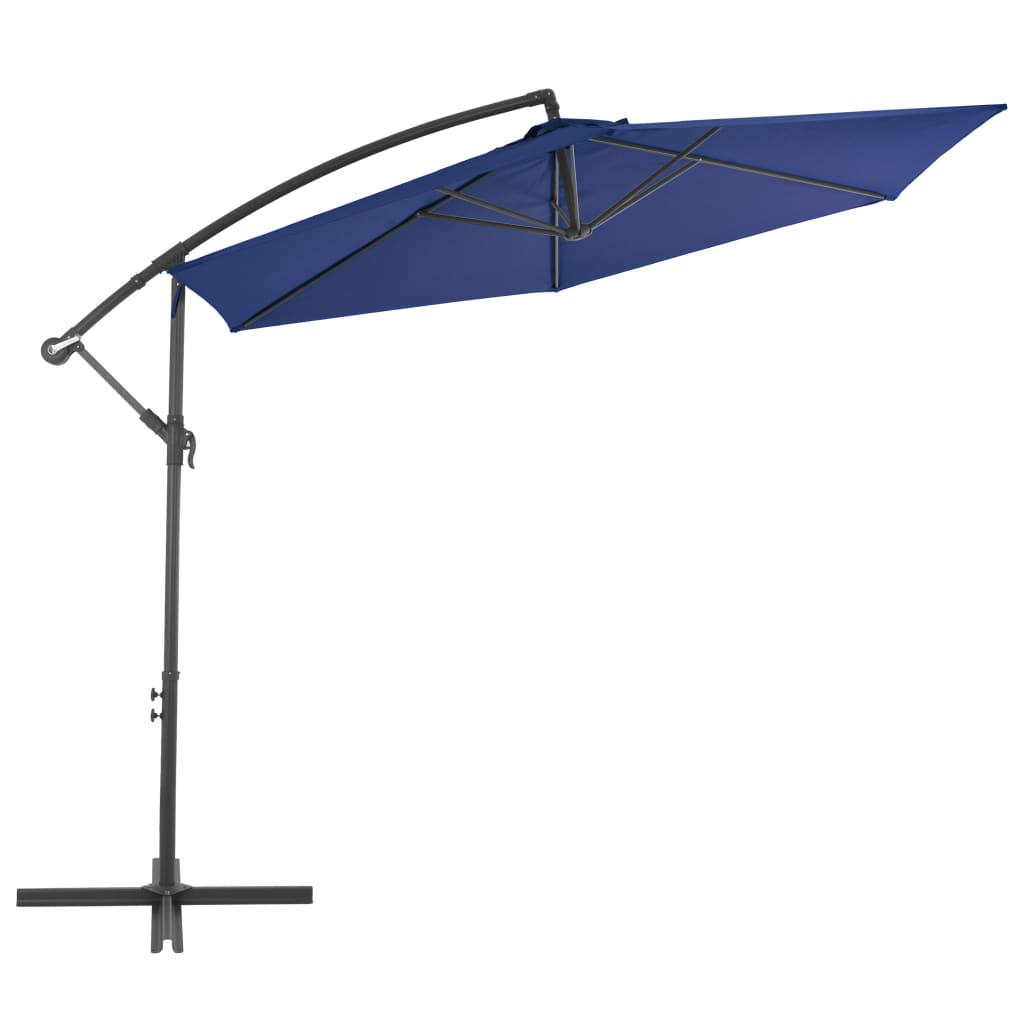 vidaXL Závesný slnečník s hliníkovou tyčou 300 cm, modrý