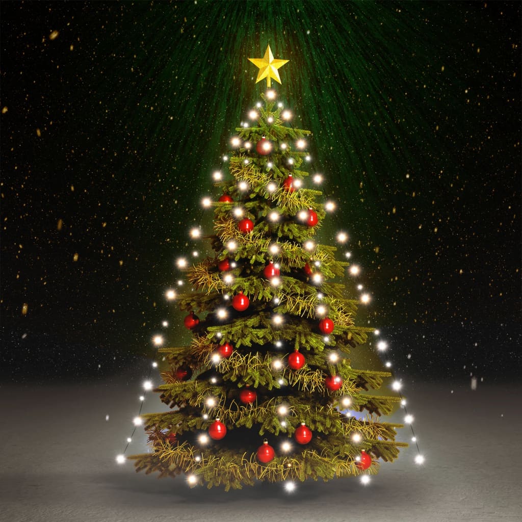 vidaXL Svetelná sieť na vianočný stromček 150 LED, studená biela 150cm