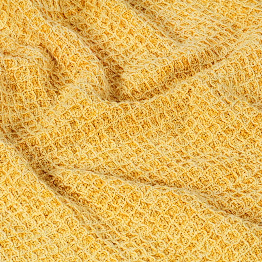 vidaXL Deka 160x210 cm horčicovo-žltá bavlnená