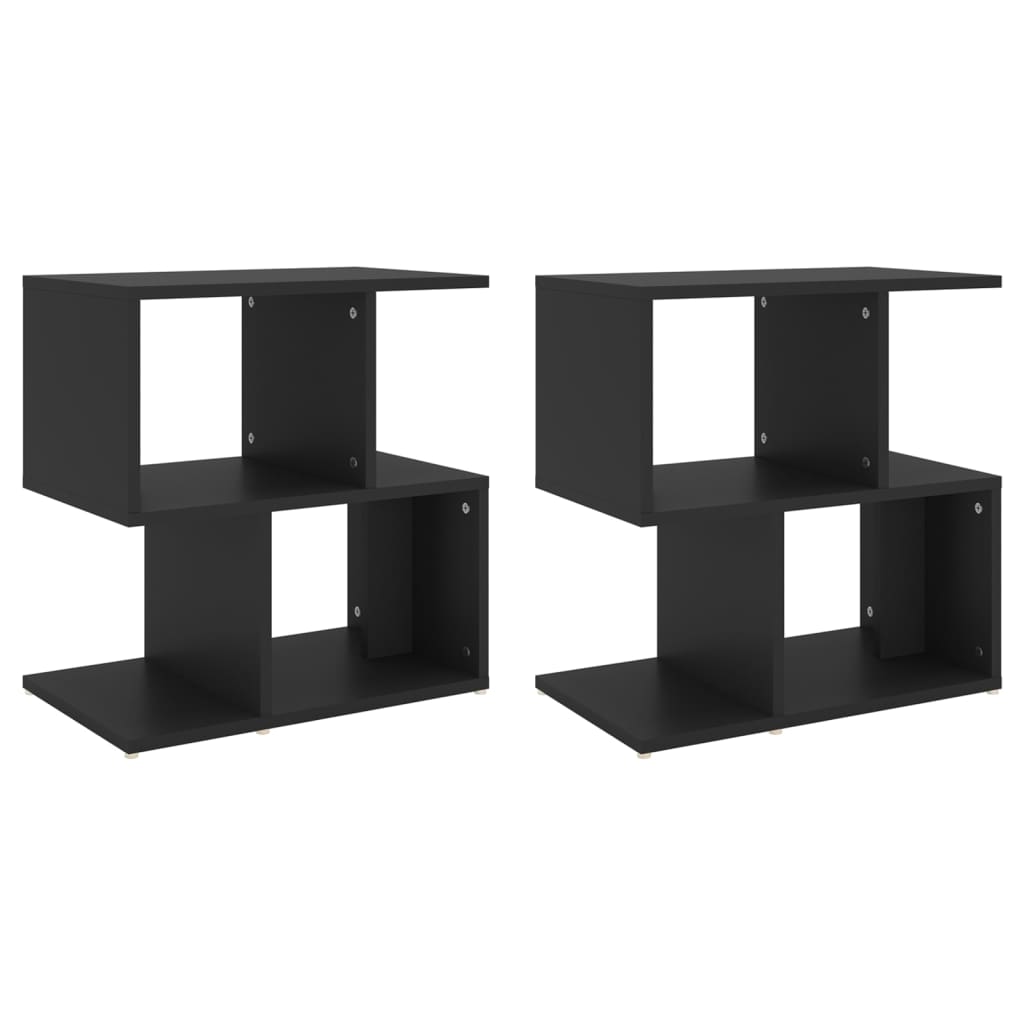 vidaXL Nočné stolíky 2 ks, čierne 50x30x51,5 cm, kompozitné drevo