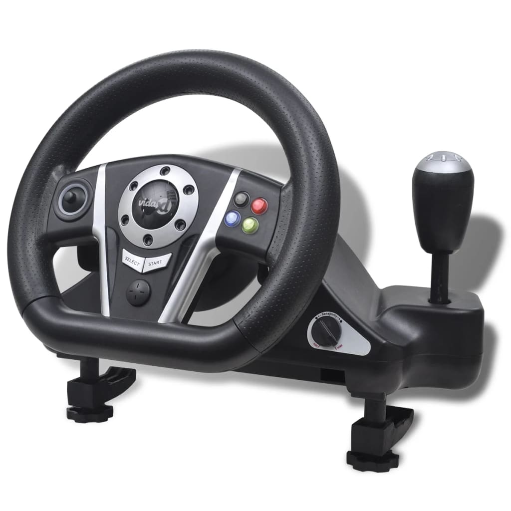 Herný volant na PS2/PS3/PC, čierny