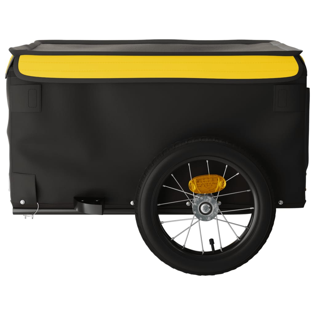 vidaXL Príves za bicykel čierno-žltý 30 kg železo