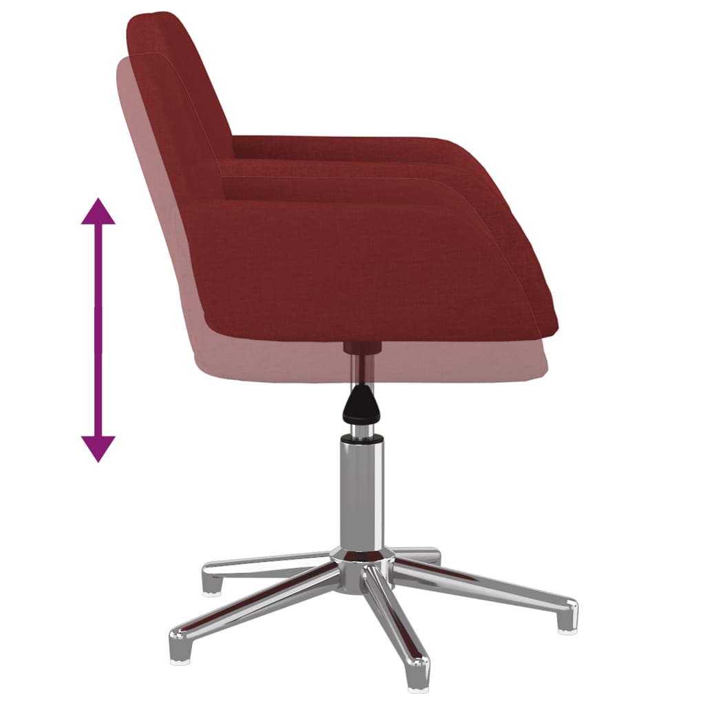 vidaXL Otočná kancelárska stolička vínovočervená látková