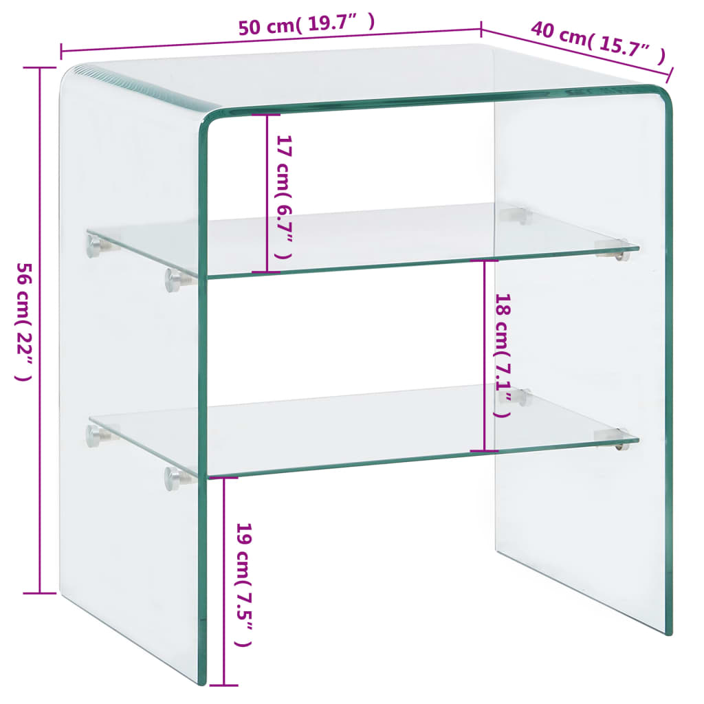 vidaXL Konferenčný stolík 50x40x56 cm, tvrdené sklo