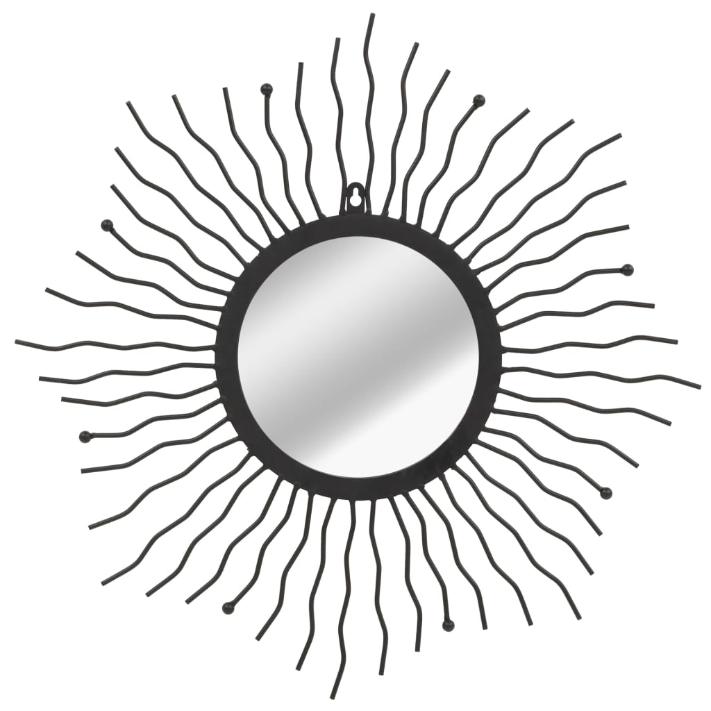vidaXL Nástenné zrkadlo slnečné lúče čierne 60 cm
