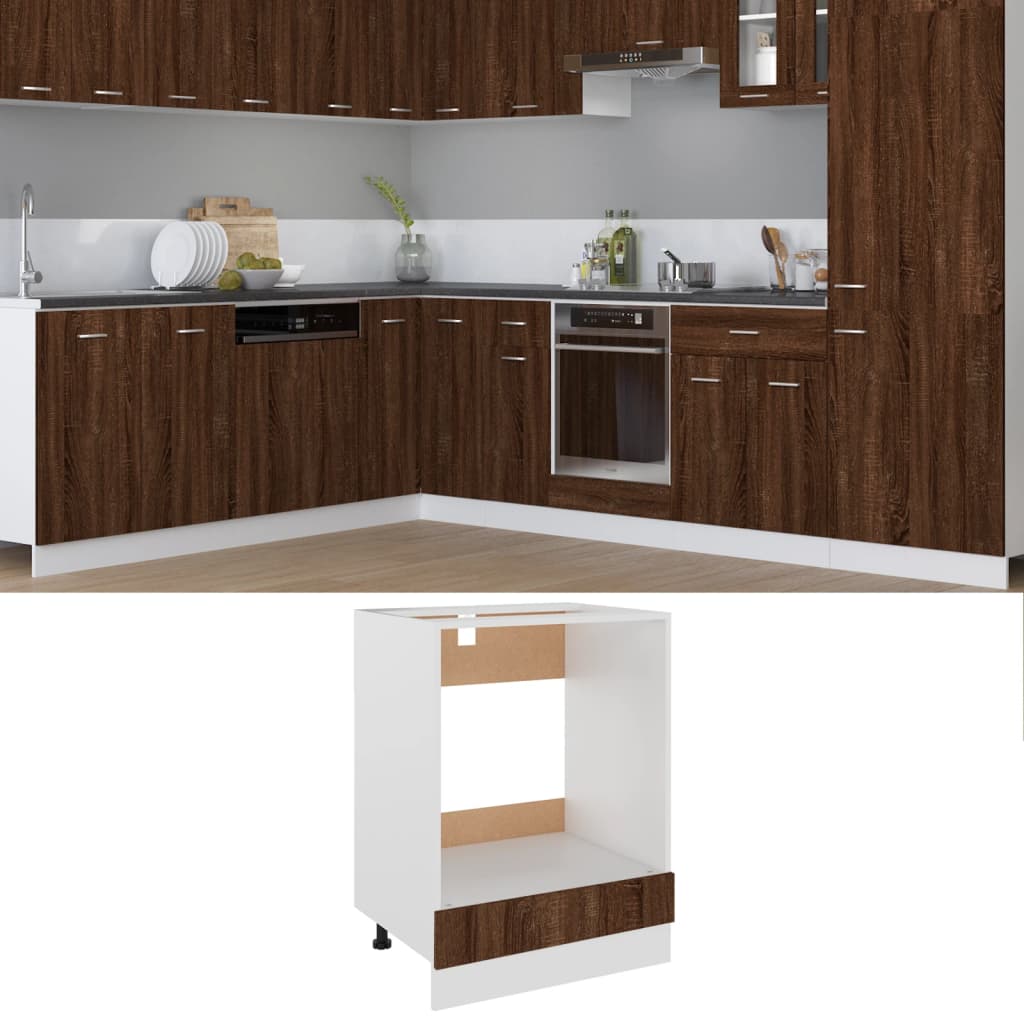 vidaXL Skrinka na sporák hnedý dub 60x46x81,5 cm spracované drevo