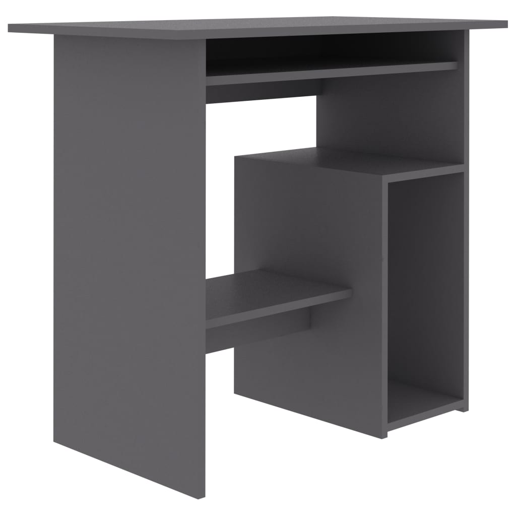 vidaXL Písací stôl, sivý 80x45x74 cm, drevotrieska