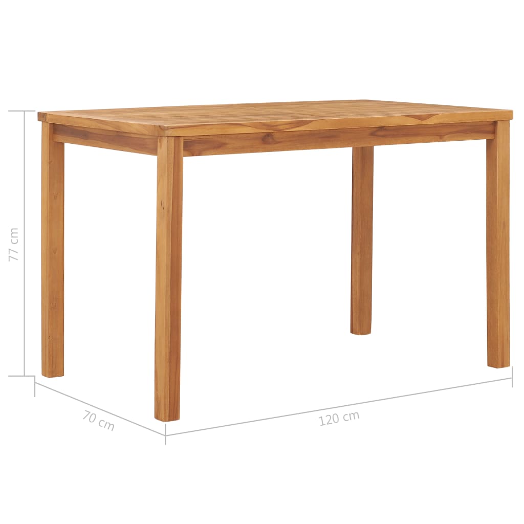 vidaXL Záhradný jedálenský stôl 120x70x75 cm, tíkový masív